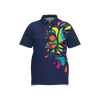 Ocean Sunset Waves Polo Blue