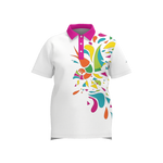 Ocean Sunset Waves Polo White