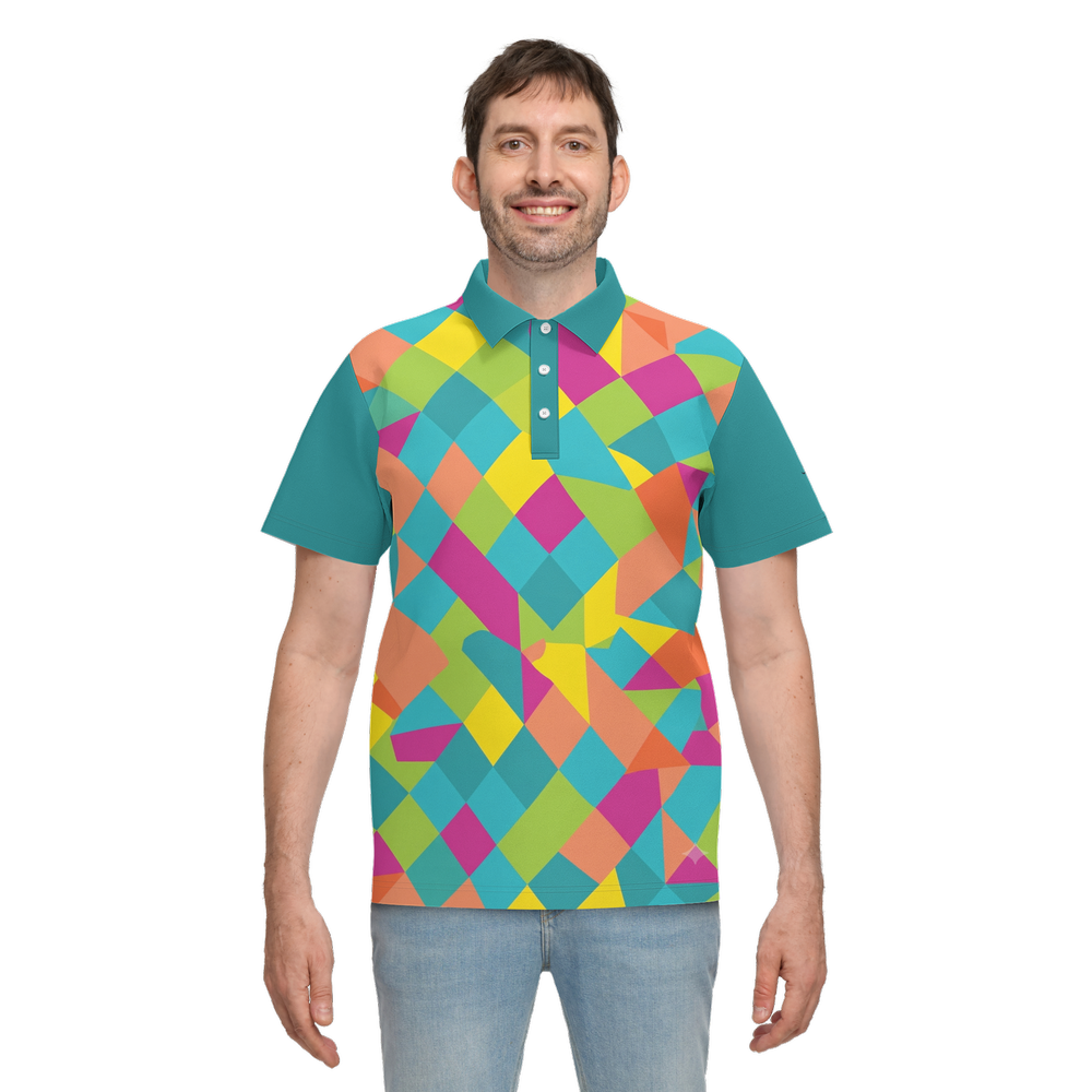 The Wave Tropical Polo - Worn on model golf streetwear