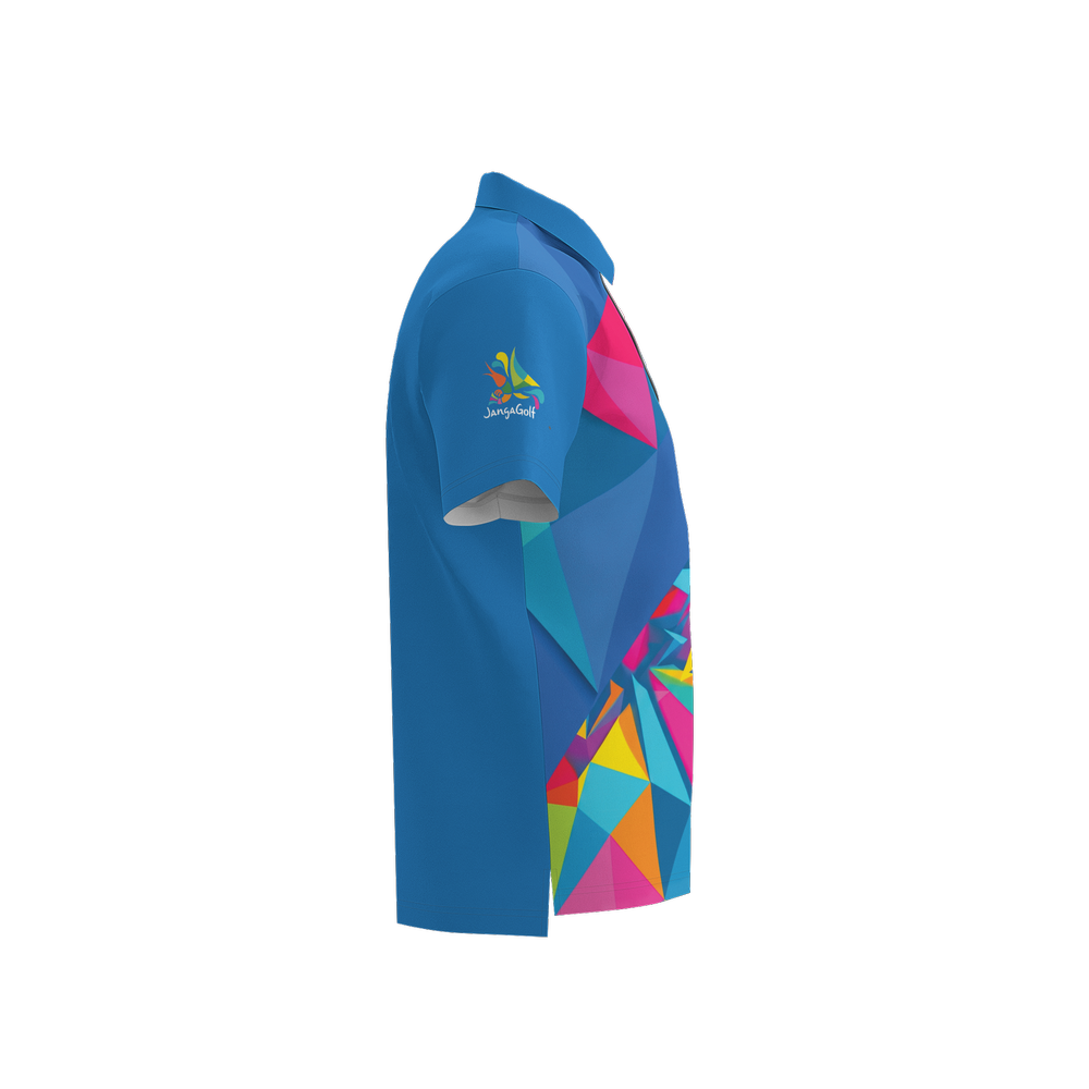 Prism Divide Polo - Side view geometric golf polo Janga Golf