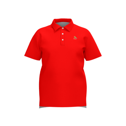 Sunday Crimson Performance Polo - 160g athletic technical golf shirt front view