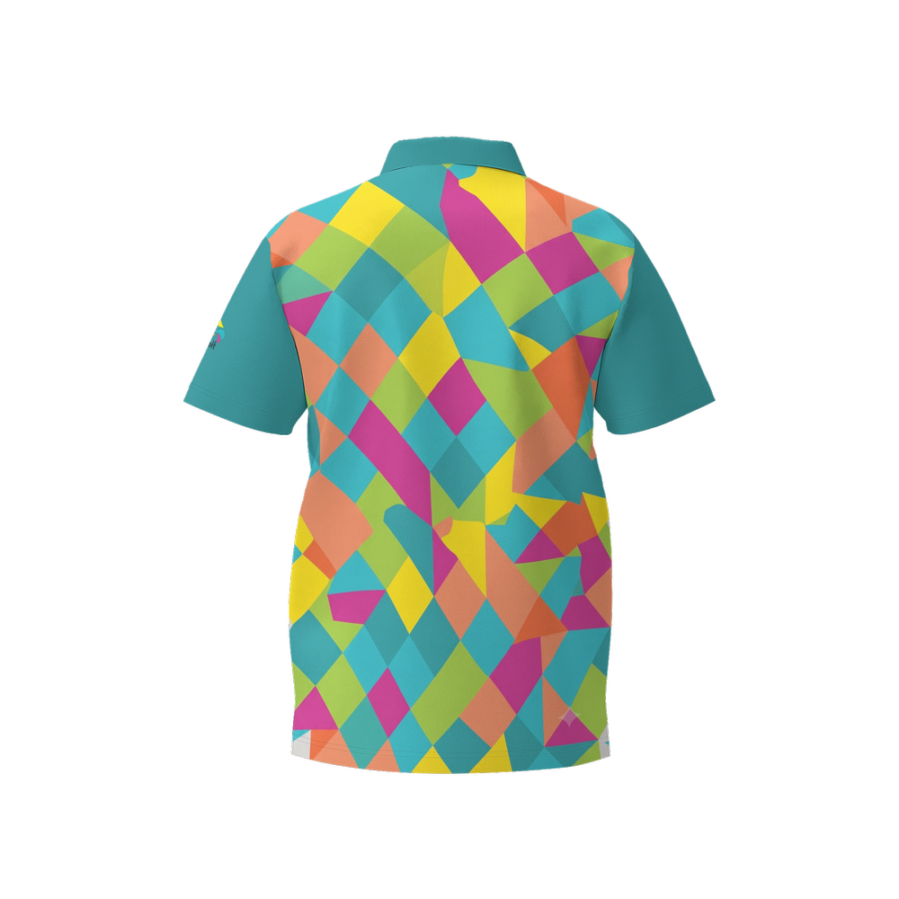 The Wave Tropical Polo - Back view athletic fit 4-way stretch fabric