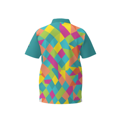 The Wave Tropical Polo - Back view athletic fit 4-way stretch fabric