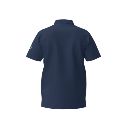 Ocean Sunset Waves Polo Blue