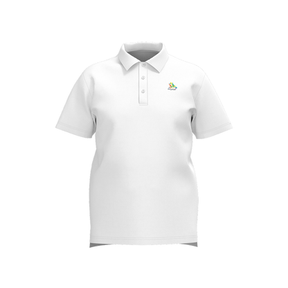 Pure White Performance Polo - Clean white athletic golf shirt front view