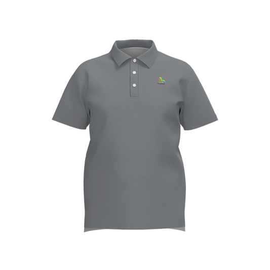 Iron Slate Performance Polo - Grey performance golf polo front view