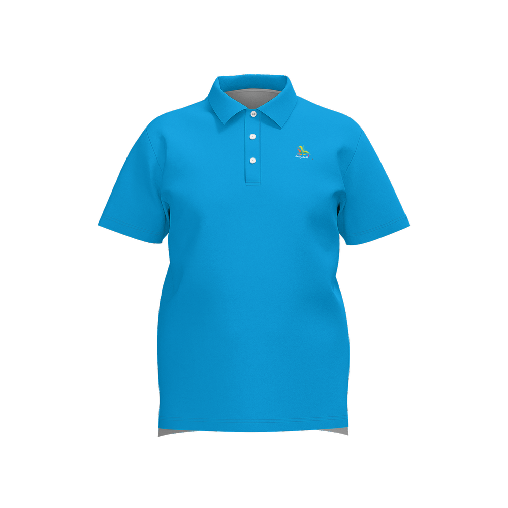 Water Hazard Blue Performance Polo - Bright blue athletic golf polo front view