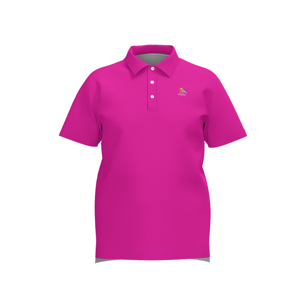 Birdie Pink Performance Polo - Bold pink athletic golf polo front view