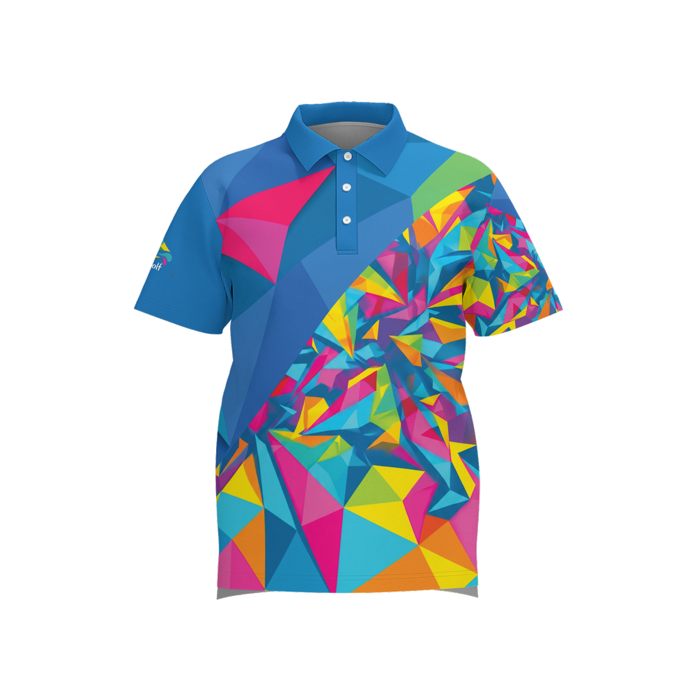 Prism Divide Polo - Front view geometric golf polo Janga Golf