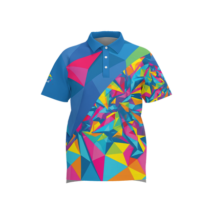 Prism Divide Polo - Front view geometric golf polo Janga Golf