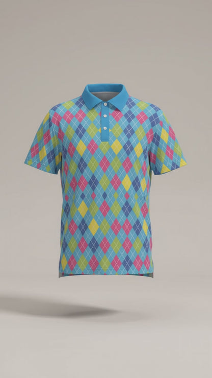 Cyber Cyan Wave Polo